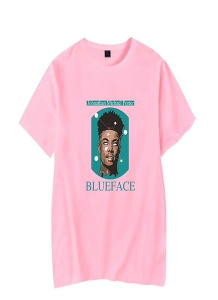 Alta calidad rapero cantante Blueface camiseta rosa hombres mujeres moda de verano casual hip hop camiseta imprimir blueface camisetas cortas 2101458520