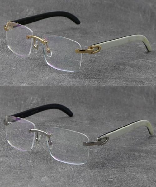 Gafas de madera de lectura de alta calidad, monturas de lentes ópticas, montura de cuerno de búfalo para hombres y mujeres, gafas de lectura para ordenador, templo blanco8461747