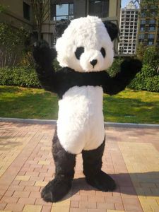 Costume de mascotte de panda mignon de luxe, images réelles de haute qualité, costume de personnage de dessin animé, taille adulte, livraison gratuite