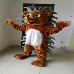 Images réelles de haute qualité Deluxe Hedgehog Brown Hedgehog Mascot Costume Mascot Cartoon Costume Costume Adult Taille 213p