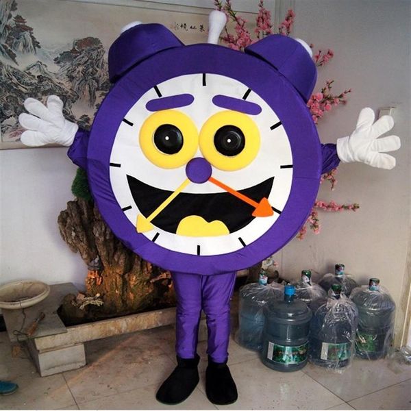 haute qualité Real Pictures Deluxe Purple horloge costume de mascotte fantaisie costume de carnaval Costume de personnage usine directe shippin2190