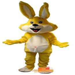 Hoogwaardige Real Pictures Deluxe Geel konijn Bugs Bunny mascotte kostuum Stripfiguur Kostuum Volwassen Grootte 257J