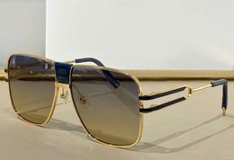 Hoogwaardige rechthoekige herenzonnebril met groot frame 1914 Gouden metalen frame klassieke UV400-bril Galvaniseren kalme stijl brillen