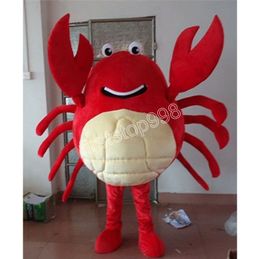 Costume de mascotte de crabe rouge de haute qualité Simulation de performance Personnage de thème d'anime de bande dessinée Adultes Taille Costume de publicité extérieure de Noël