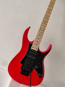 guitare électrique rouge de haute qualité Flyod Rose Bridge Black Hardware Pickgard Maple Necl