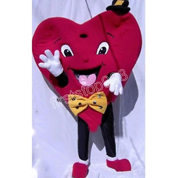 Haute qualité Red Valentines Heart Mascot Costume Performance simulation Cartoon Anime thème personnage Adultes Taille Noël Publicité Extérieure Outfit Costume