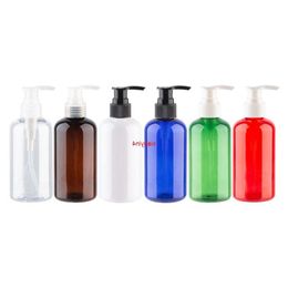 Hervulbare plastic containers van hoge kwaliteit met witte transparante zwarte lotionpomp 220 ml 220cc ronde PET-shampooflessen 12 stuksgood pac Bsdh