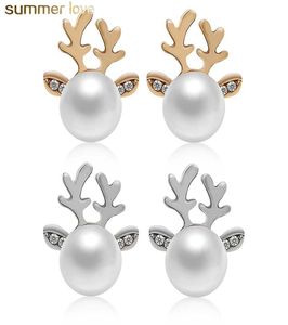 Boucles d'oreilles de noël en perles de renne de haute qualité pour enfants femmes, incrustation de strass, jolies boucles d'oreilles, bijoux de noël, cadeau 9228794