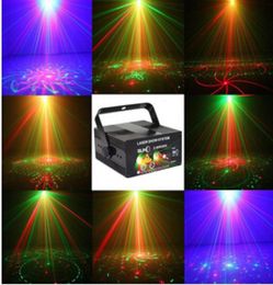 Hoge kwaliteit Afstandsbediening 5 Lens 80 Patronen RG Laser BLAUWE LED Podiumverlichting DJ Show Licht Groen Rood Thuis professioneel Licht 110220V8081720