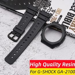 Hoge Kwaliteit Hars Horlogeband en case Voor GShock GA2100 GA2110 Rubberen Band Bezel Case Vervanging Accessoires 240106
