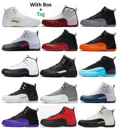 Zapatillas de baloncesto de hombre alta calidad 12 OVO White Gym Red WNTR Taxi Flu Game French Blue CNY Con Caja