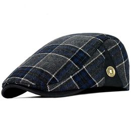 Hoge kwaliteit retro volwassen baretten heren wol plaid cabbie flatcap hoeden voor dames krantenjongen caps gratis schip