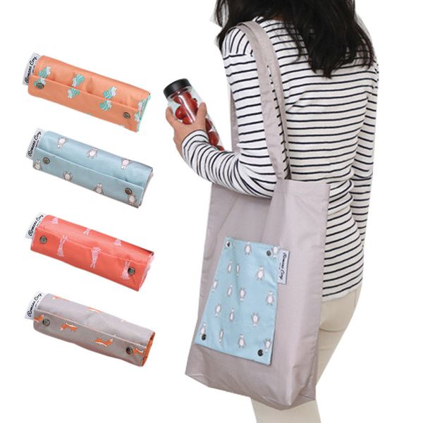 Sacs à main réutilisables de haute qualité sac peint à la main coréen haute capacité épicerie saisir sacs à provisions sac de rangement pliable femmes fourre-tout