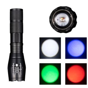 Linterna táctica con Zoom Led Multicolor RGB de alta calidad, Zoom telescópico de aluminio, linternas de luz de relleno para fotografía de cuatro colores