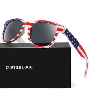 Lunettes de soleil à ongles de riz de haute qualité, drapeau national, protection UV pour hommes et lunettes solaires en plastique