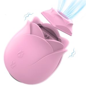 Hoogwaardige roze bloem sucker vibrator 2 in 1 zuigende waterdichte clit sex speelgoed