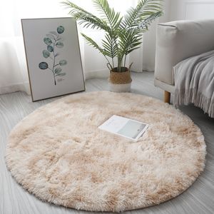 Hoge kwaliteit ronde pluisjes tapijt voor woonkamer slaapkamer dikke mat pluizige vloer tapijten home decor tapijten zachte fluwelen mat antislip