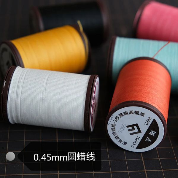 Fil de cire de couture ronde de haute qualité pour bracelets d'artisanat en cuir tisser le fil de force en polyester manuel de moustille