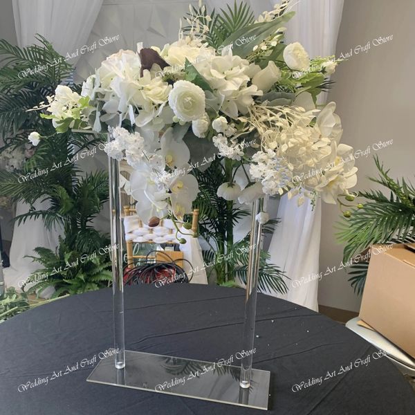 Support floral en acrylique transparent de forme ronde de haute qualité pour décor de toile de fond de mariage, pièce maîtresse de mariage, socle en acrylique, fabricant, tables, vase à fleurs
