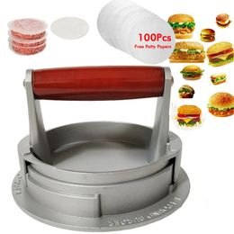 Haute qualité forme ronde Hamburger presse en alliage d'aluminium Hamburger viande boeuf Grill Burger presse cuisine alimentaire moule goutte 240118