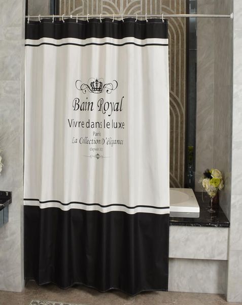 Rideaux de douche royaux de haute qualité européen épaissir polyester imperméable salle de bain rideau de douche rideau de bain de style américain avec H7182589
