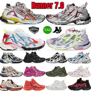 Diseñadores Mujeres Hombres Paris Runner 7.0 Zapatos casuales Demna Transmitir sentido 7s Entrenadores Negro Blanco Rosa Azul Verde Borgoña Deconstrucción 7 jogging Senderismo Zapatillas de deporte 35-46