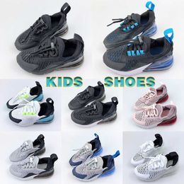 Zapatos para correr de alta calidad para niños 270 Diseñador Niños Niñas Zapato Niños Bebé Niño Jóvenes Niños pequeños Infantes Zapatillas de deporte Negro Deportes al aire libre TAMAÑO 28-35