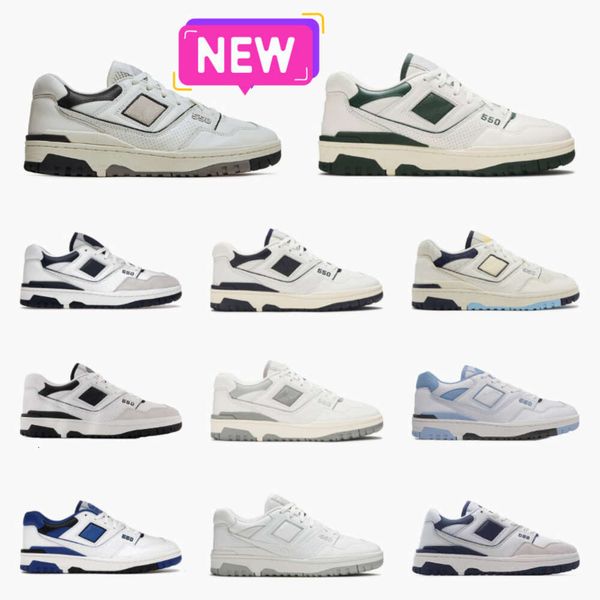 Trainers Nouveaux chaussures de sport B550 hommes blancs blanc vert gris crème tennis noir bleu argent unc bb550 550 Navy Shadow Syracuse Evergreen Auralee Designers Sneakers Y88