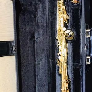 Saxophone à tuyau droit soprano S-W020 de haute qualité instrument de jazz en laiton doré laqué avec étui sax soprano