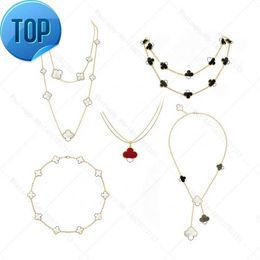 Haute qualité S925 argent classique trèfle chandail chaîne collier chanceux Agate 10 motif collier femmes luxe bijoux cadeau