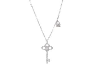 Hoogwaardige S925 Sterling Silver Key Pendant ketting dames mode eenvoudige sleutelbeen ketting ketting sieraden cadeau 6xl1041256Q7885549