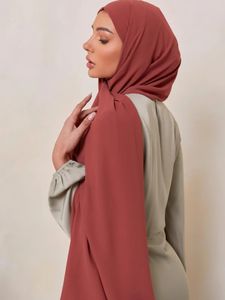 Satijn chiffon hijab van hoge kwaliteit voor vrouwen tulband opacificatie sjaals sjaalhoofddoek hoofdband bandana hijabs voor vrouw 240327
