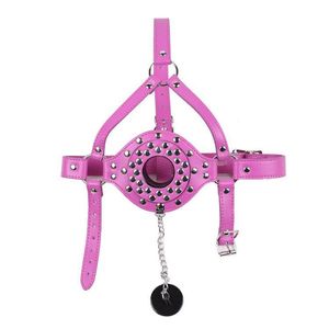 Bondage Hoge kwaliteit Sexy Hot Pink Mouth Diver Mask Gimp Plughole Hood Beperkingen Roleplay Adult Sex Toys #R97