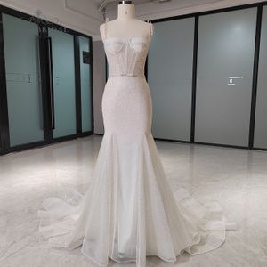 Hoge kwaliteit glanzende zeemeermin trouwjurk origineel ontwerp Amerika Europa bruid stijl vestidos
