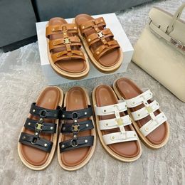 Chaussures de qualité supérieure Flip Flops Locs Tippi Sliders Sandal Summer Cuir Designer Luxurys Shoe Slide Womens Gladiator Men Triomphes Slipper Mules Sandale Beach Flat