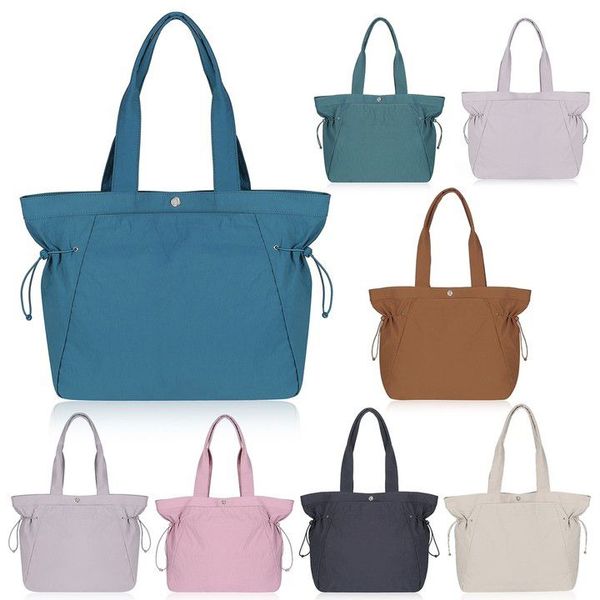 Haute qualité Side Cinch Sacs à provisions Designer de mode Nylon Cuir Sac à main étanche Casual Sport Sac à bandoulière Bandoulière Sac fourre-tout Femmes Printemps Été