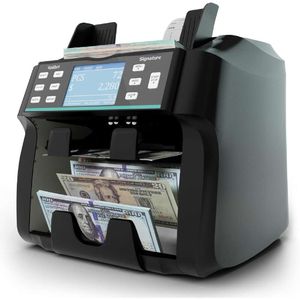 Hoogwaardige handtekening 2pocketm geld teller machine gemengde denominatie contant contante valuta discriminator printer, 2cis uv mgi