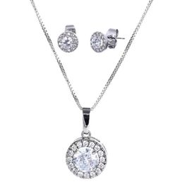 Hoge Kwaliteit Zilveren Zirkoon Bruiloft Sieraden Sets Oorbellen Ketting Set Mode Cadeaus Voor Vrouwen Bruid 2018 Nieuwe Arrival6288193