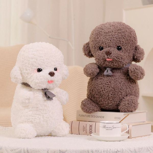 Juguete de peluche de perro Bichon Frise de simulación de alta calidad, muñeco de cachorro de perro Pomerania realista de Corea, decoración del hogar, regalo de cumpleaños para chico