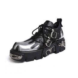 Botas de zapatillas de alta calidad U Llama gótica de estilo doble Punk