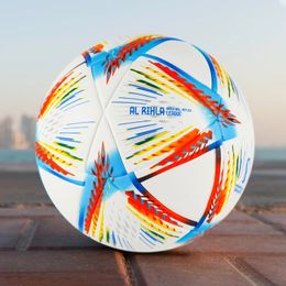 Ballon de football de haute qualité, taille officielle 5, matériau PU, résistant à l'usure, entraînement de match, coupe du monde du Qatar, 240111