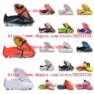 Chaussures de football pour hommes PREDATORes Accuracyes FG Languettes Crampons de sol ferme Accuracyes.1 Chaussures de football en cuir Tops Baskets d'extérieur Scarpe Calcio Spikes