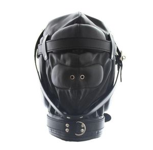 Bondage Hoge kwaliteit Soft Faux Leather Gimp Hood Full Mask Sensory Deprivation Fetisj Kinky #Q76