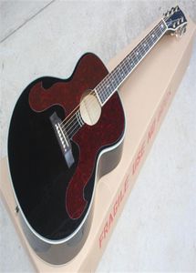 Hoogwaardige massief sparren Top 43 inch SJ200 Zwart akoestische gitaar Star Frets Inlay Rosewood Benewood Mahonie Neck Maple Back 2973172