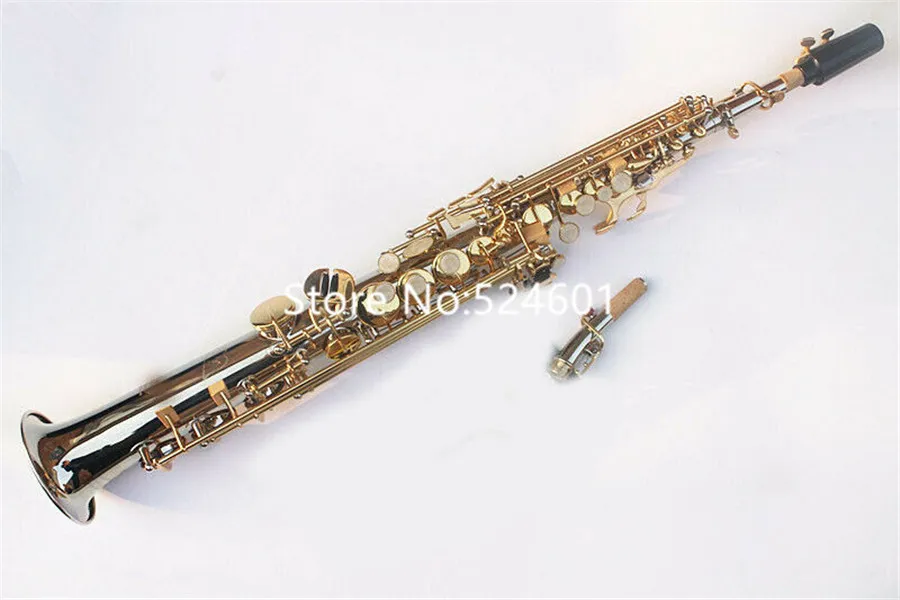 De Haute Qualité Saxophone Soprano B Flat Body Sliver Laiton Clés