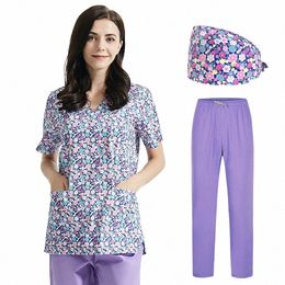 Uniformes de spa de haute qualité unisexe col en V toilettage pour animaux de compagnie institutis Scrubs tops vêtements de travail de beauté Sal Scrubs femmes vêtements de travail X6Sw #