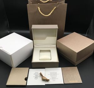 Hoogwaardige vierkante papieren horlogebox boekjes papieren zijden lint cadeaubas champagne horlogeboxen case8654168
