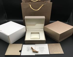 Hoogwaardige vierkante papieren Watch Box Boxlets Papers Silk Ribbon Gift Bag Champagne Watch Boxes Case3737348