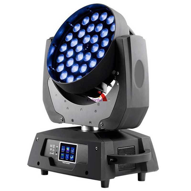 O envio gratuito de alta qualidade Luz de Palco RGBWA UV 36 * 18W LED 6in1 Moving Head Projector Com Zoom