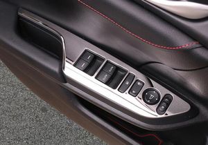 Hoge kwaliteit roestvrij staal 4 stks auto deur lift venster schakelaar knop bescherming scuff plaat decoratie cover voor HONDA CIVIC 2016-2018